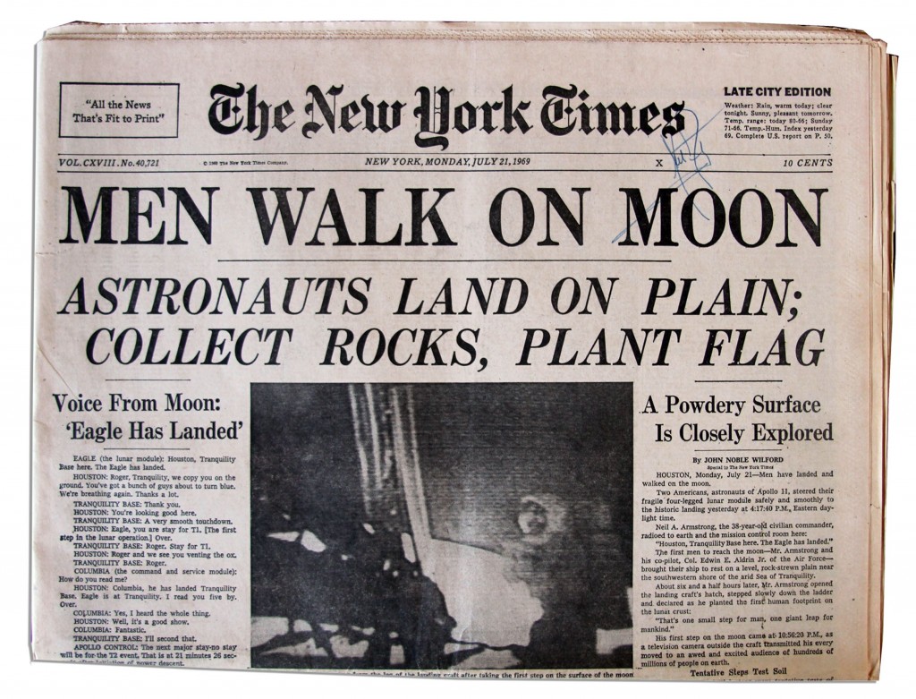 men walk on moon